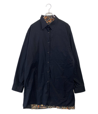 YOHJI YAMAMOTO 総柄リバーシブルシャツ HZ-B81-836 メンズ SIZE 2 ヨウジヤマモト