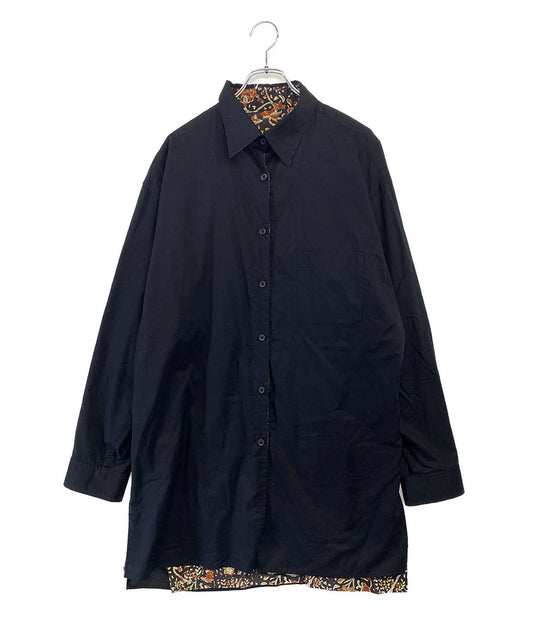 YOHJI YAMAMOTO 総柄リバーシブルシャツ HZ-B81-836 メンズ SIZE 2 ヨウジヤマモト