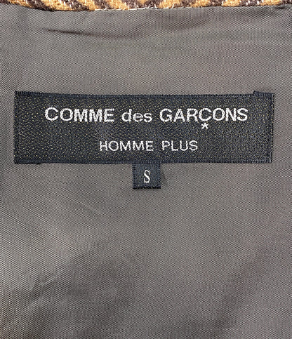 COMME des GARCONS HOMME PLUS ウールチェックコート キャメル PL-J092 メンズ SIZE S コムデギャルソンオムプリュス