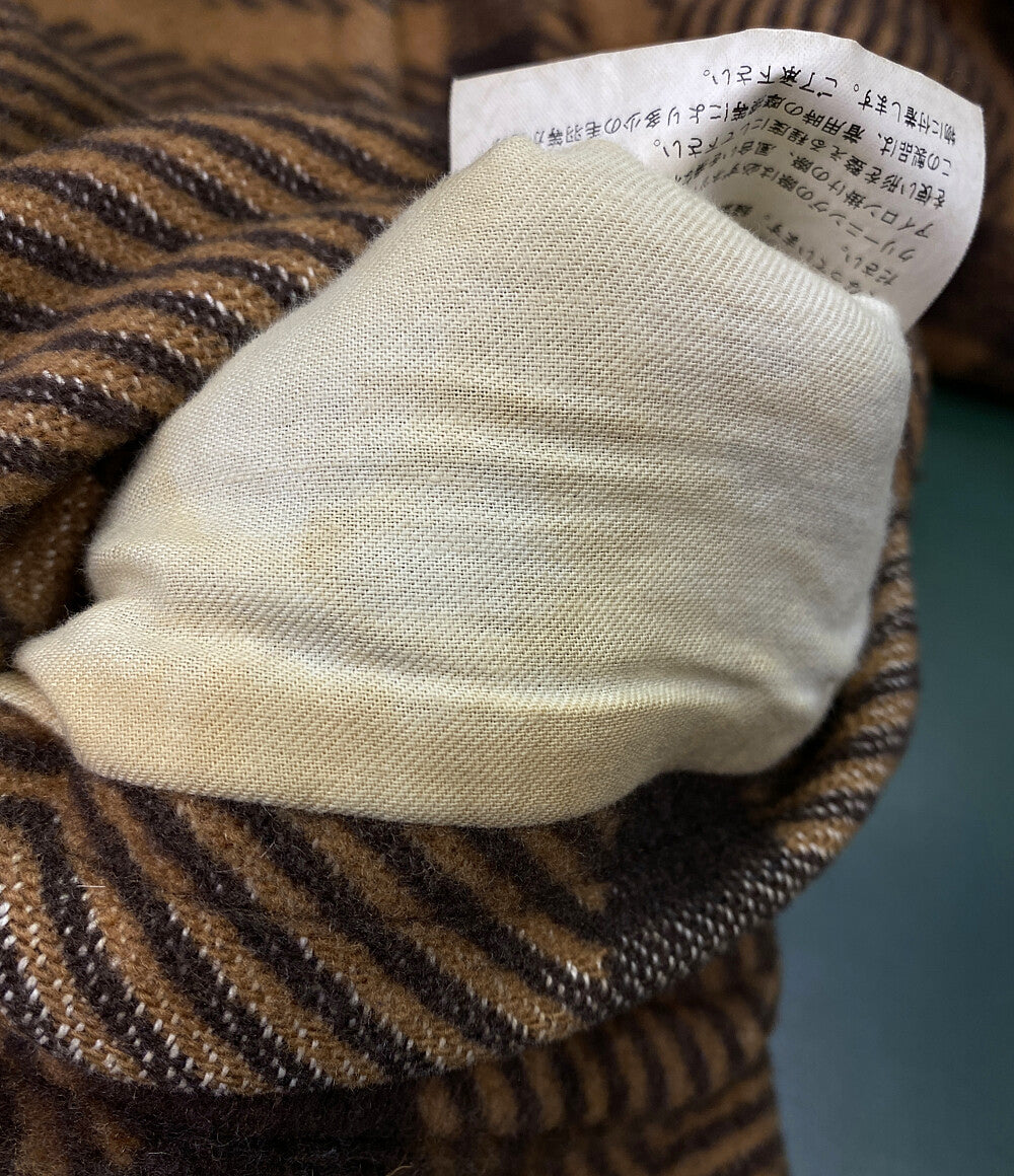 COMME des GARCONS HOMME PLUS ウールチェックコート キャメル PL-J092 メンズ SIZE S コムデギャルソンオムプリュス