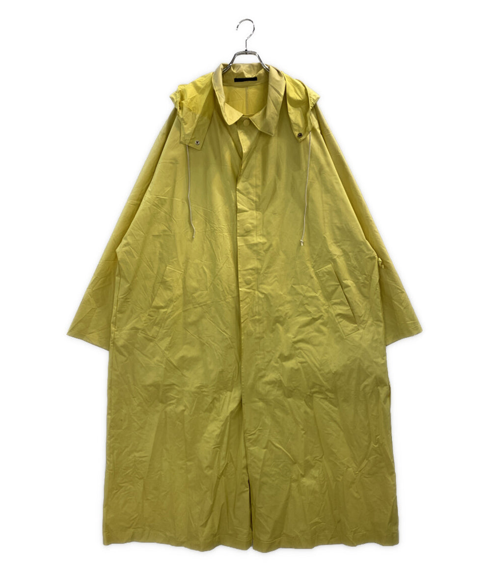 ヨウジヤマモトプールオム ビニール ナイロンロングコート イエロー メンズ SIZE M YOHJI YAMAMOTO POUR HOMME