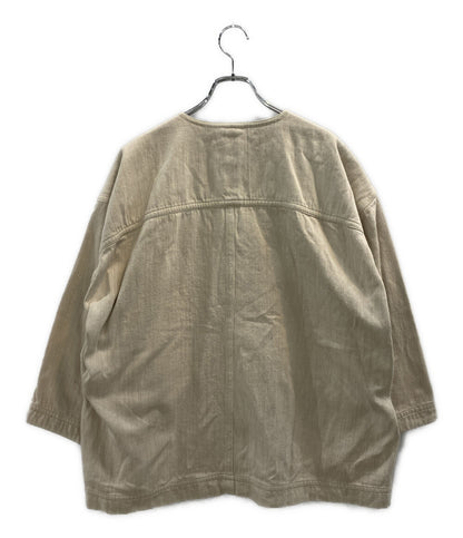 イッセイミヤケ ノーカラージャケット plantation PM31023 レディース SIZE M ISSEY MIYAKE