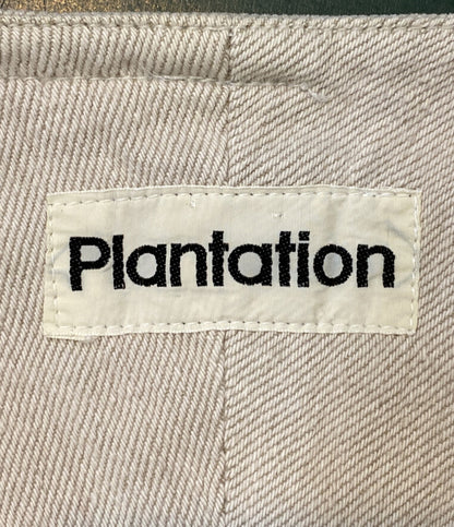 イッセイミヤケ ノーカラージャケット plantation PM31023 レディース SIZE M ISSEY MIYAKE