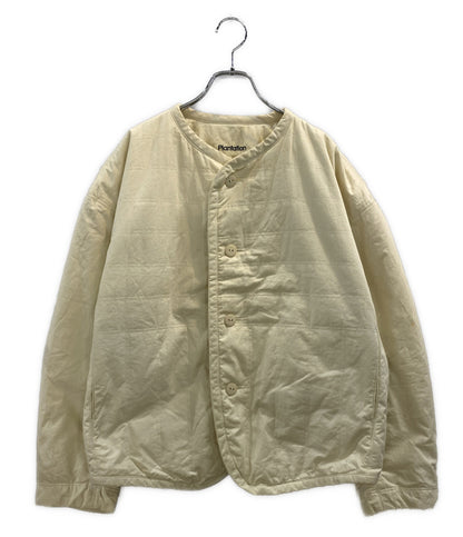 イッセイミヤケ  中綿ノーカラージャケット plantation     PG33018 レディース SIZE L  ISSEY MIYAKE