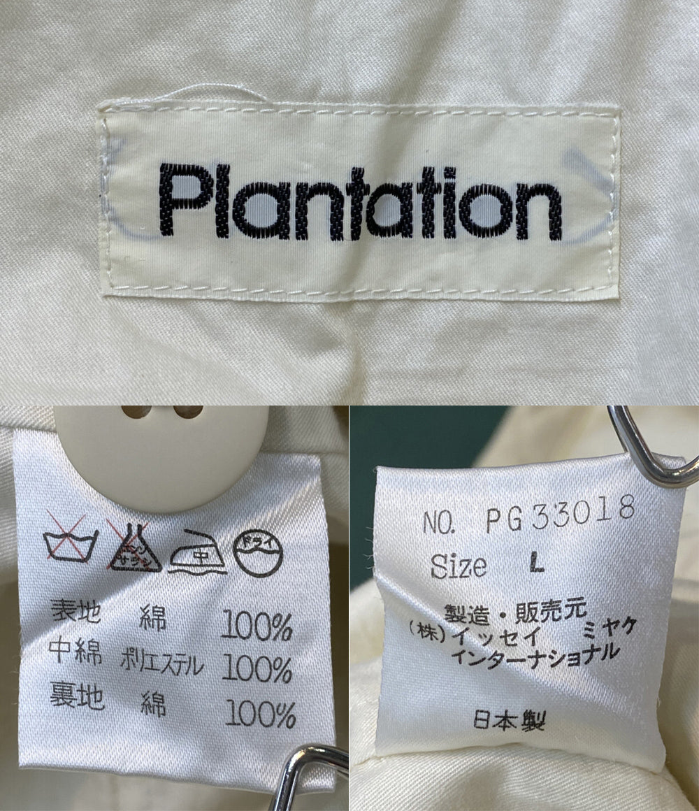 イッセイミヤケ  中綿ノーカラージャケット plantation     PG33018 レディース SIZE L  ISSEY MIYAKE