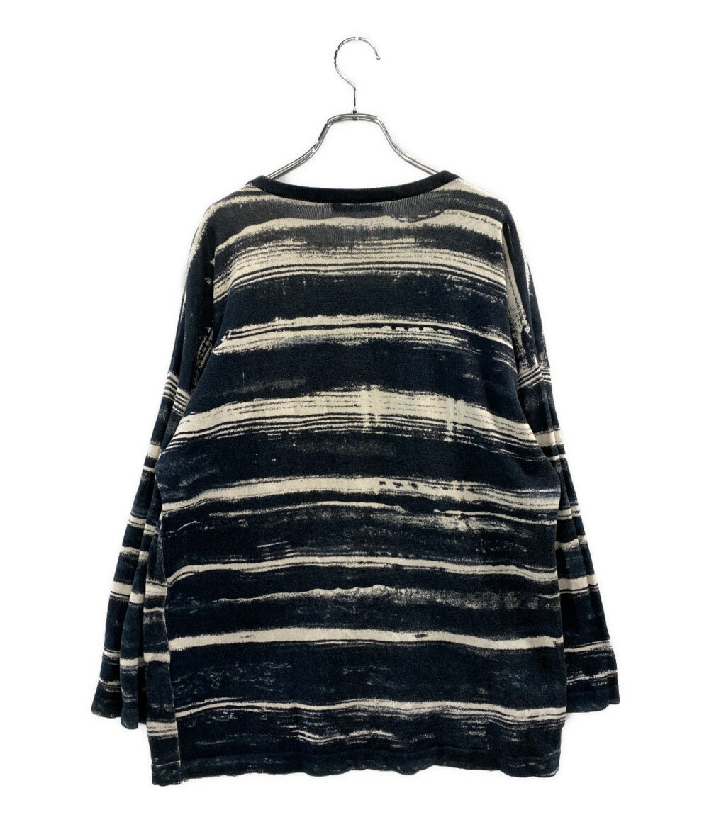 イッセイミヤケ メン  長袖Ｔシャツ 筆タグ ペイントボーダー     XM07240AX メンズ SIZE F  ISSEY MIYAKE MEN