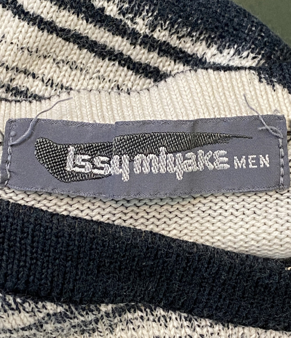 イッセイミヤケ メン  長袖Ｔシャツ 筆タグ ペイントボーダー     XM07240AX メンズ SIZE F  ISSEY MIYAKE MEN