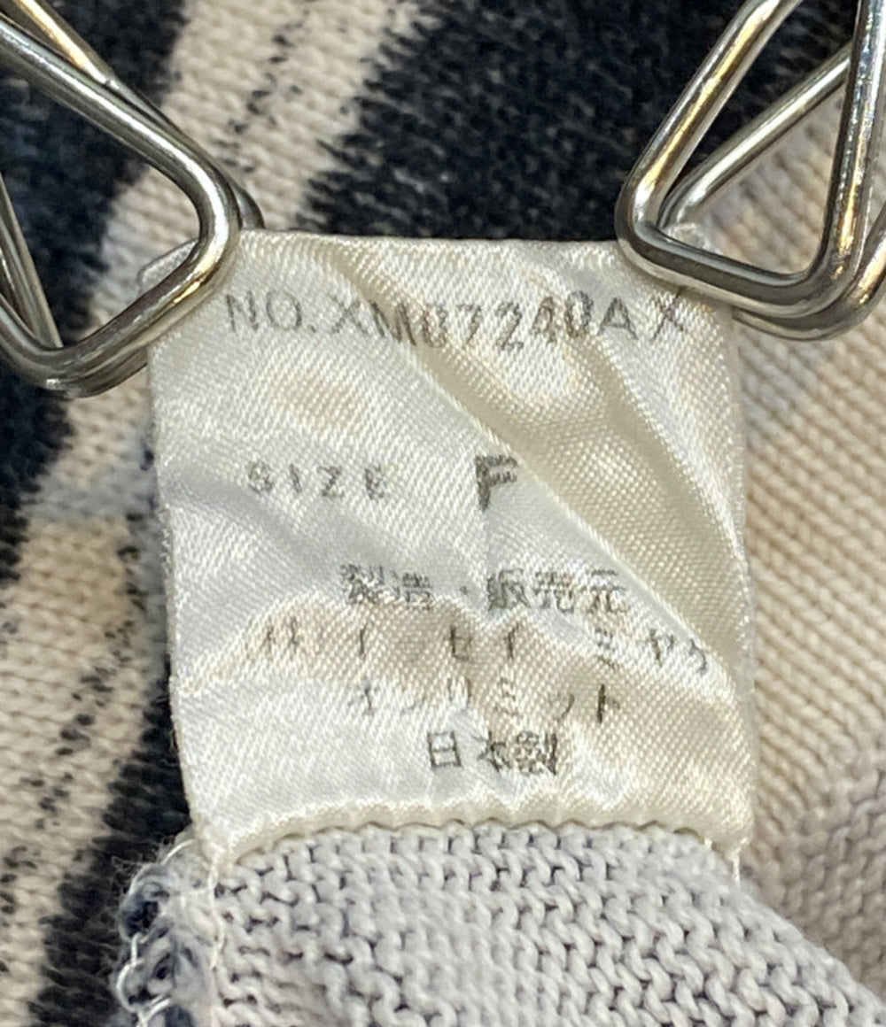 イッセイミヤケ メン  長袖Ｔシャツ 筆タグ ペイントボーダー     XM07240AX メンズ SIZE F  ISSEY MIYAKE MEN