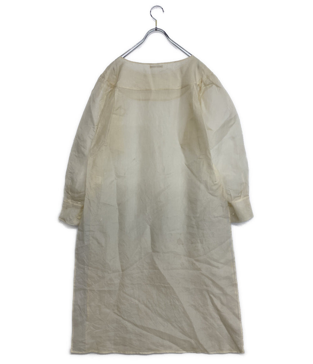 イッセイミヤケ  プルオーバーシャツワンピース 初期タグ 大襟 シルク     JZ22169 レディース SIZE 9  ISSEY MIYAKE