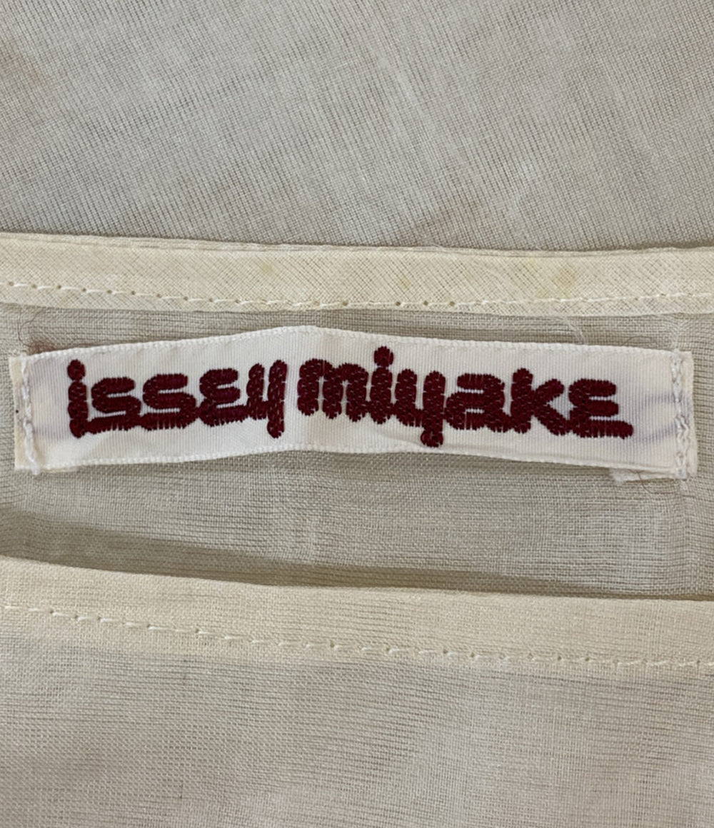 イッセイミヤケ  プルオーバーシャツワンピース 初期タグ 大襟 シルク     JZ22169 レディース SIZE 9  ISSEY MIYAKE