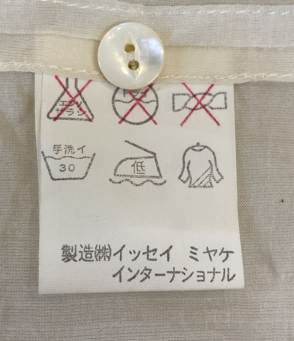 イッセイミヤケ  プルオーバーシャツワンピース 初期タグ 大襟 シルク     JZ22169 レディース SIZE 9  ISSEY MIYAKE