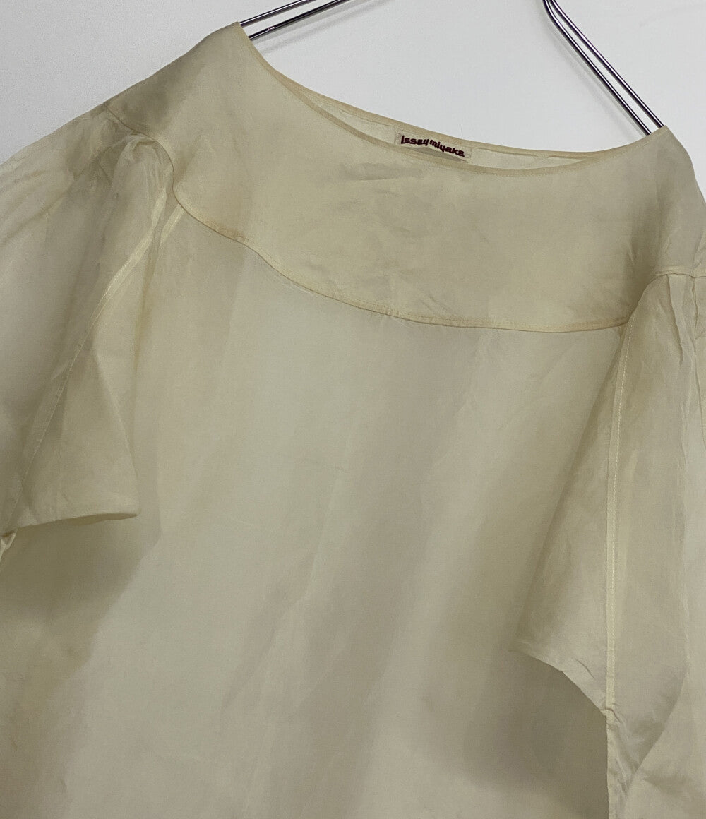 イッセイミヤケ  プルオーバーシャツワンピース 初期タグ 大襟 シルク     JZ22169 レディース SIZE 9  ISSEY MIYAKE