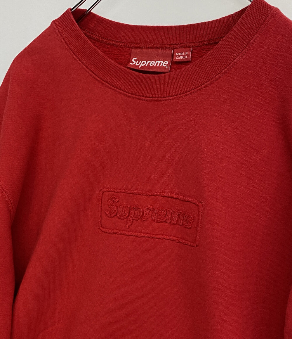 シュプリーム スウェット Cutout Logo Crewneck Red メンズ SIZE L Supreme
