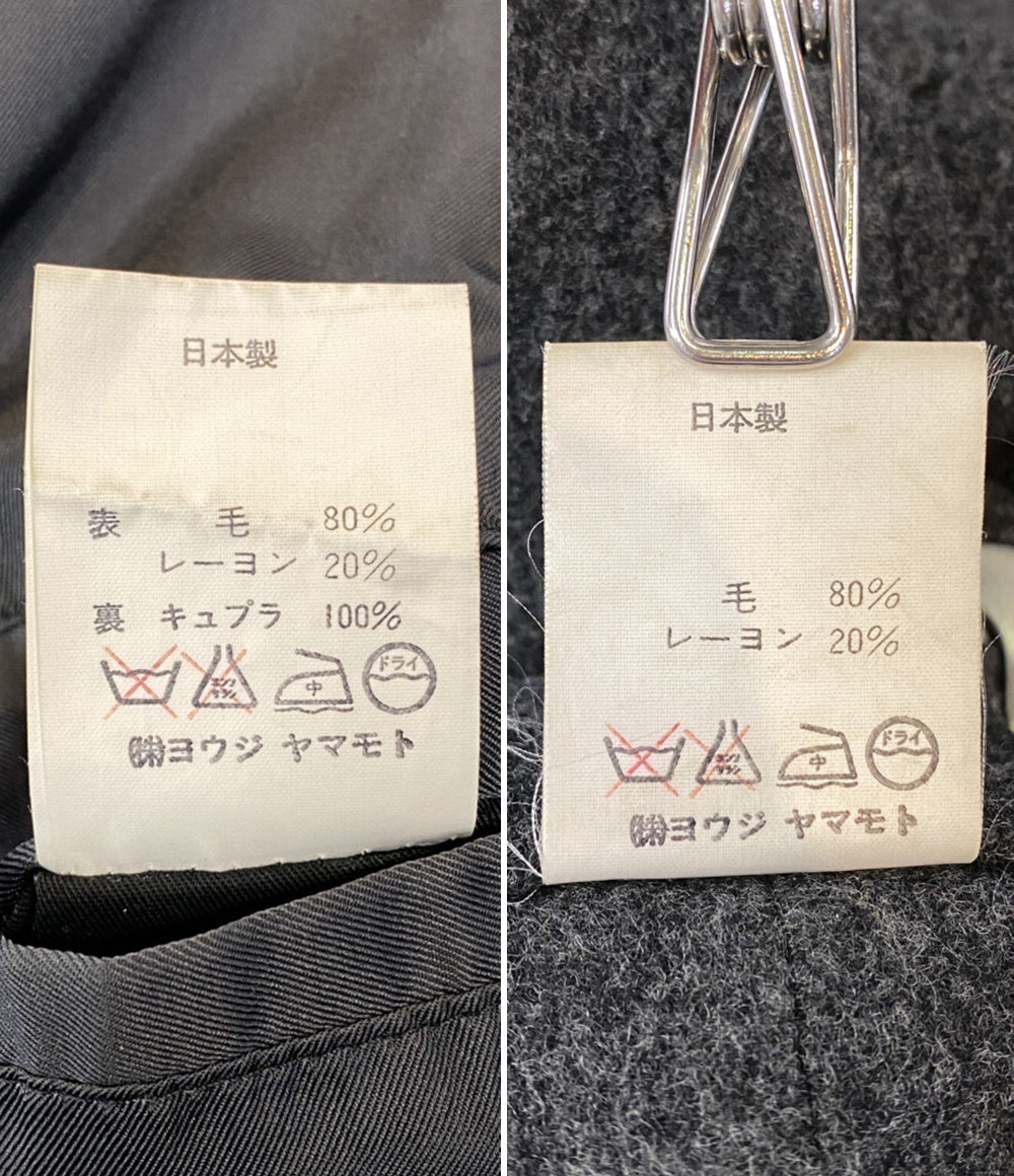 ヨウジヤマモトプールオム 80s 丸ロゴ ウールコート メンズ SIZE M YOHJI YAMAMOTO POUR HOMME