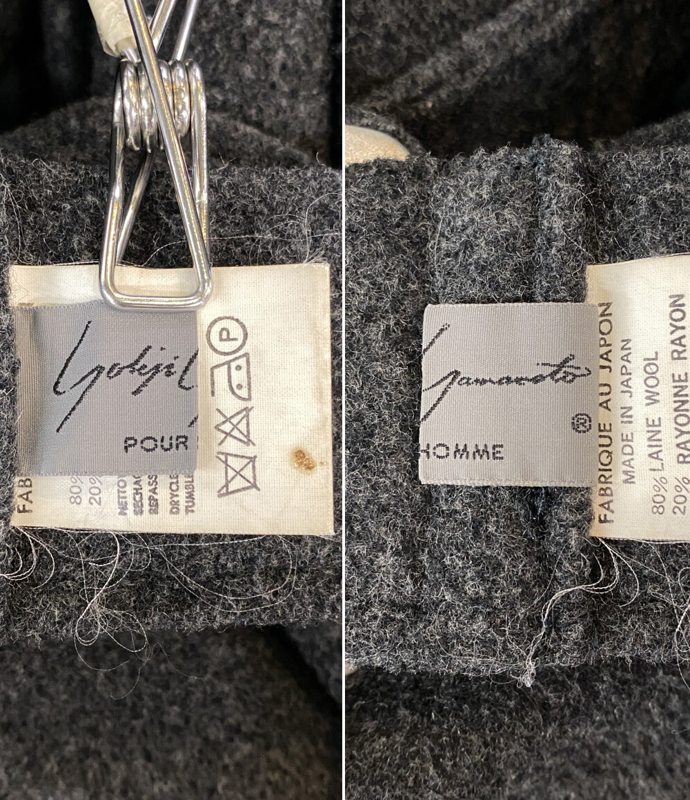 ヨウジヤマモトプールオム 80s 丸ロゴ ウールコート メンズ SIZE M YOHJI YAMAMOTO POUR HOMME