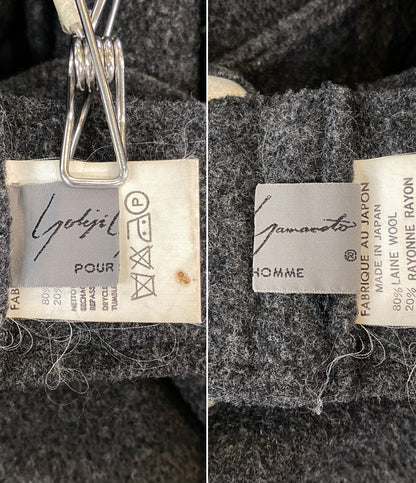 ヨウジヤマモトプールオム 80s 丸ロゴ ウールコート メンズ SIZE M YOHJI YAMAMOTO POUR HOMME