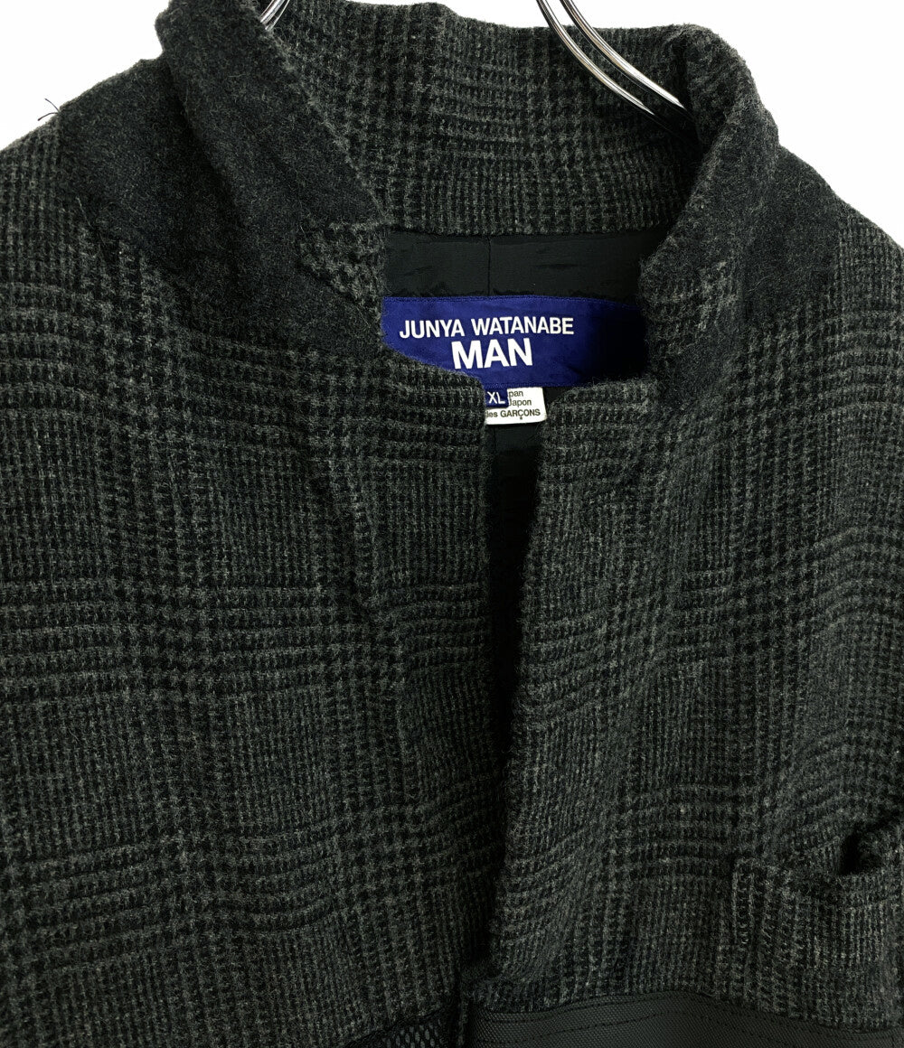 コムデギャルソンジュンヤワタナベマン グレンチェック パッチワークジャケット 23AW メンズ SIZE XL JUNYA WATANABE MAN