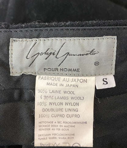 ヨウジヤマモトプールオム 80s 丸ロゴ サスペンダー加工ウールパンツ メンズ SIZE S YOHJI YAMAMOTO POUR HOMME