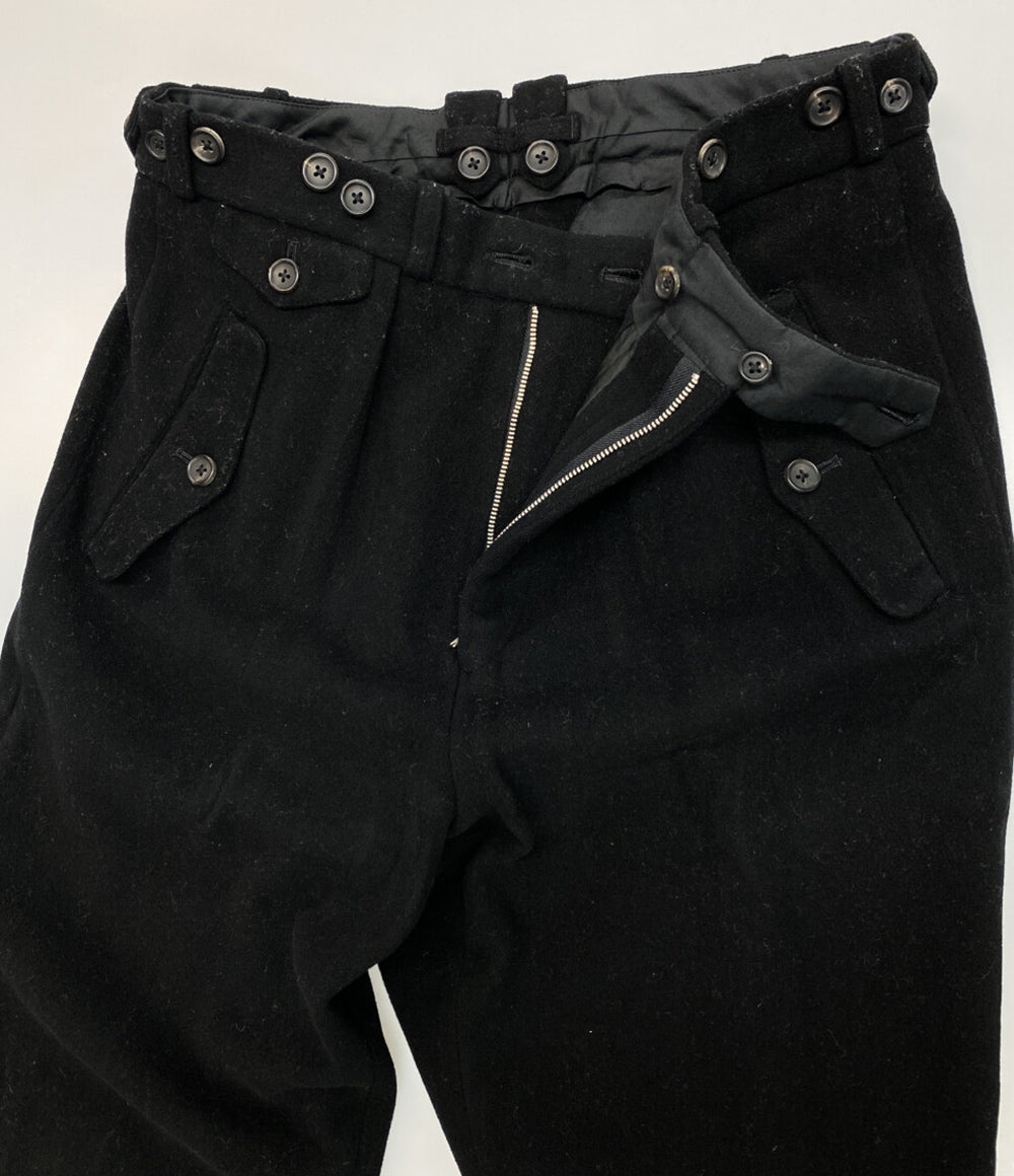 ヨウジヤマモトプールオム 80s 丸ロゴ サスペンダー加工ウールパンツ メンズ SIZE S YOHJI YAMAMOTO POUR HOMME