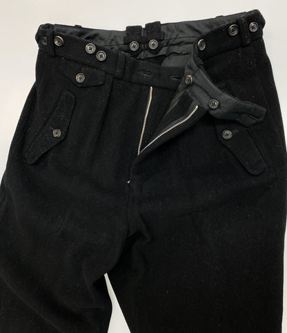 ヨウジヤマモトプールオム 80s 丸ロゴ サスペンダー加工ウールパンツ メンズ SIZE S YOHJI YAMAMOTO POUR HOMME