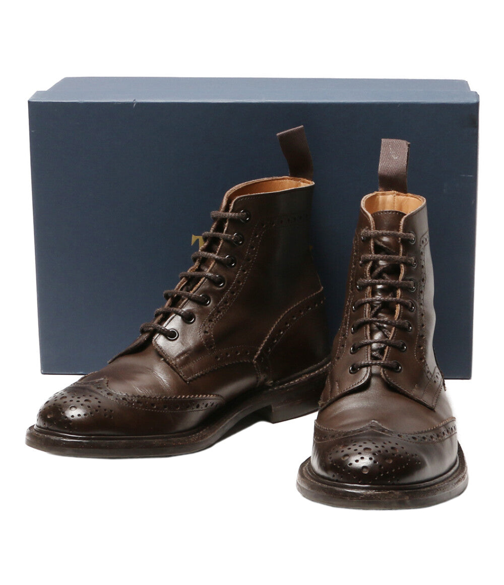 トリッカーズ カントリーブローグブーツ Espresso Burnished メンズ SIZE 8 1/2 TRICKER'S
