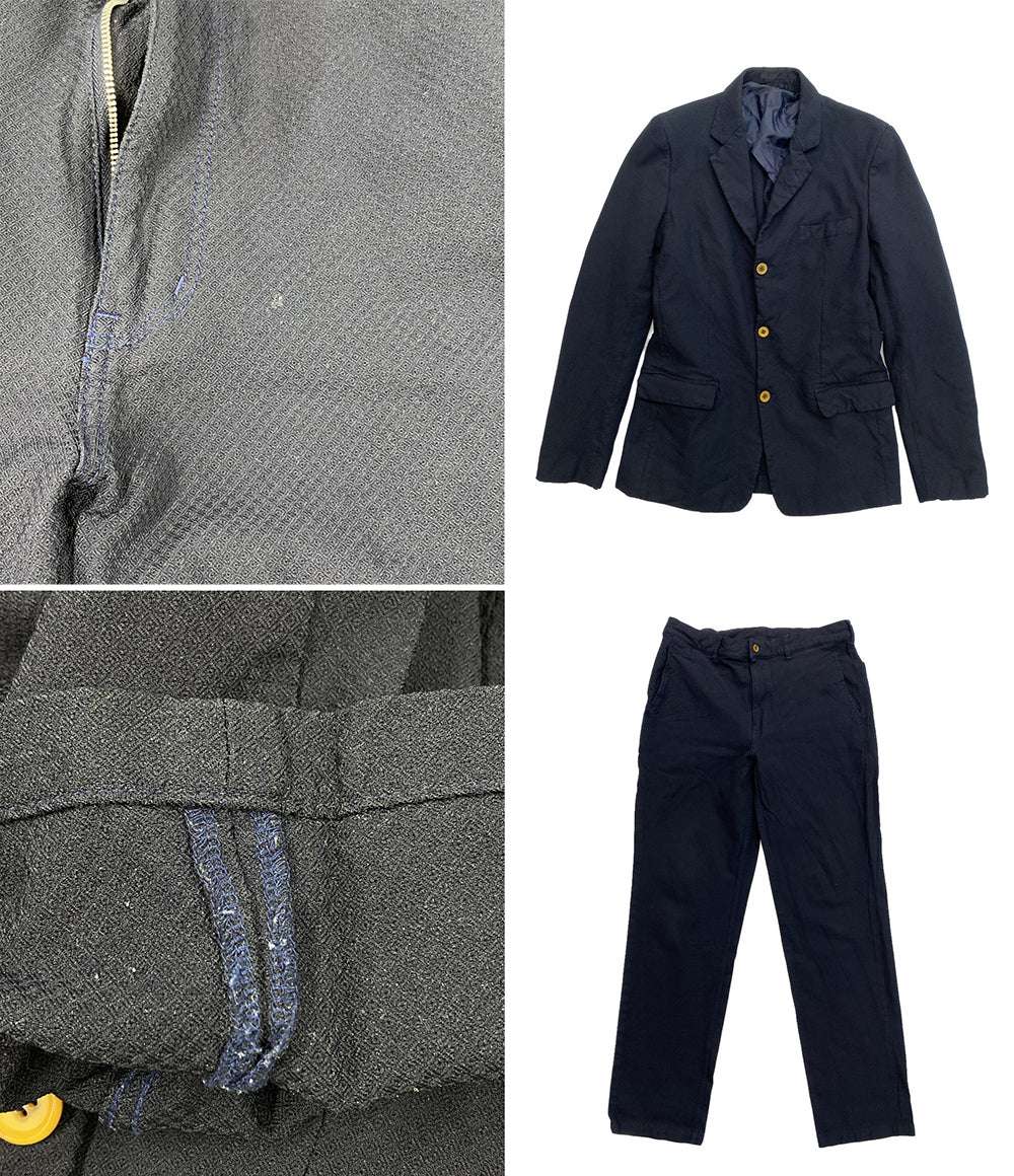 コム デ ギャルソン・オム・ドゥ セットアップ 縮絨加工 DJ-J057 ネイビー メンズ SIZE M/L COMME des GARCONS HOMME DEUX