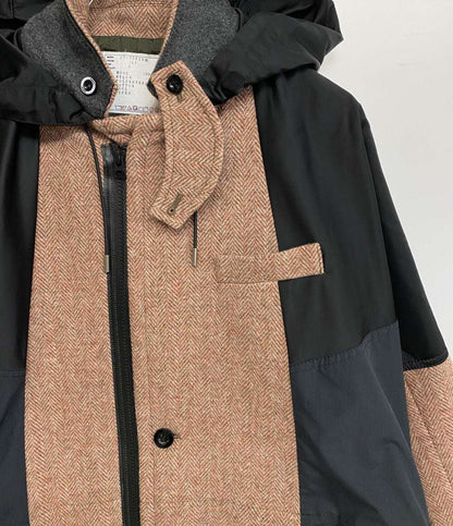 サカイ フーディジャケット Herringbone Jacket ピンクブラウン 21-02625M メンズ SIZE 2 sacai
