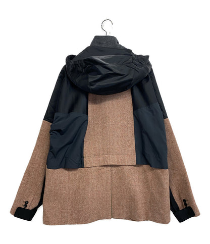 サカイ フーディジャケット Herringbone Jacket ピンクブラウン 21-02625M メンズ SIZE 2 sacai