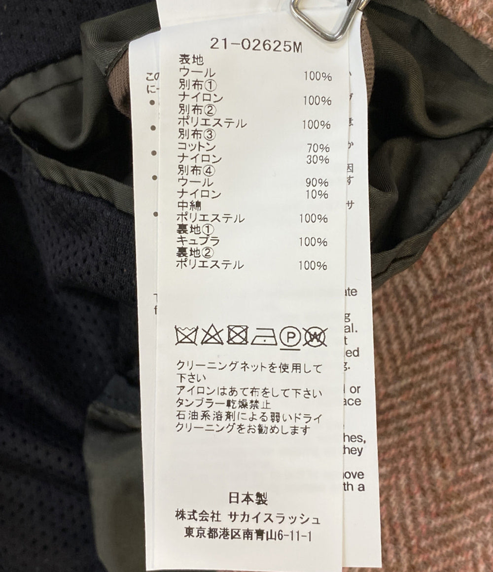 サカイ フーディジャケット Herringbone Jacket ピンクブラウン 21-02625M メンズ SIZE 2 sacai