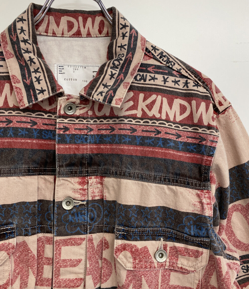 sacai ブルゾン 総柄 Eric Haze Denim Blouson 23SS 23-02971M メンズ SIZE 2 サカイ
