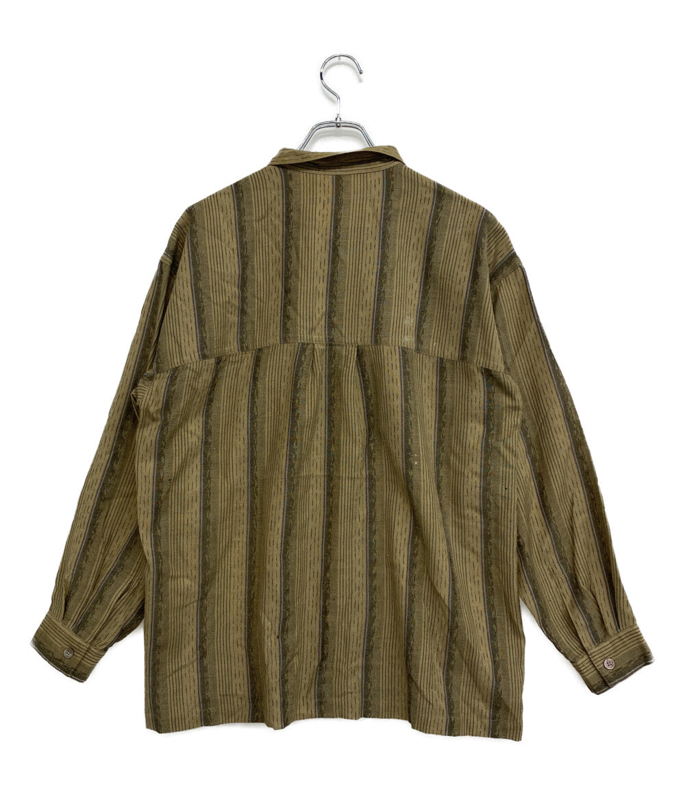 ISSEY MIYAKE MEN 開襟シャツ 筆タグ 半袖 ロゴプリント 80s LG11598