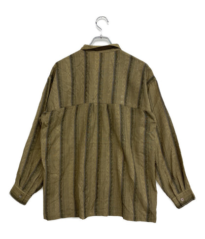 ISSEY MIYAKE 長袖シャツ 初期タグ ストライプ ブラウン系 70s メンズ SIZE S イッセイミヤケ