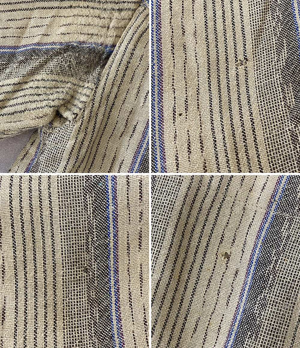 ISSEY MIYAKE 長袖シャツ 初期タグ ストライプ ブラウン系 70s メンズ SIZE S イッセイミヤケ