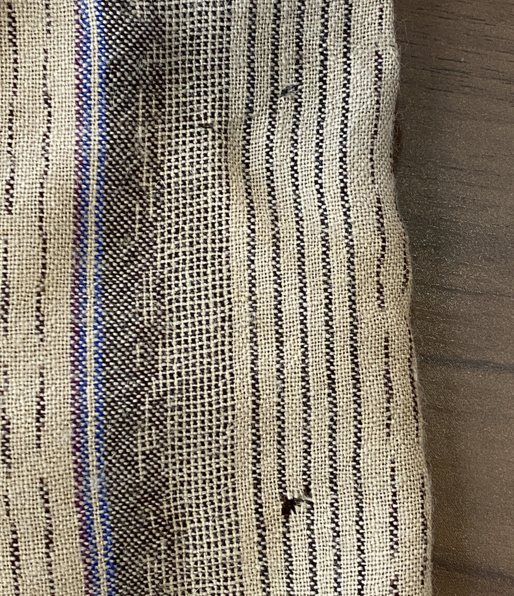 ISSEY MIYAKE 長袖シャツ 初期タグ ストライプ ブラウン系 70s メンズ SIZE S イッセイミヤケ