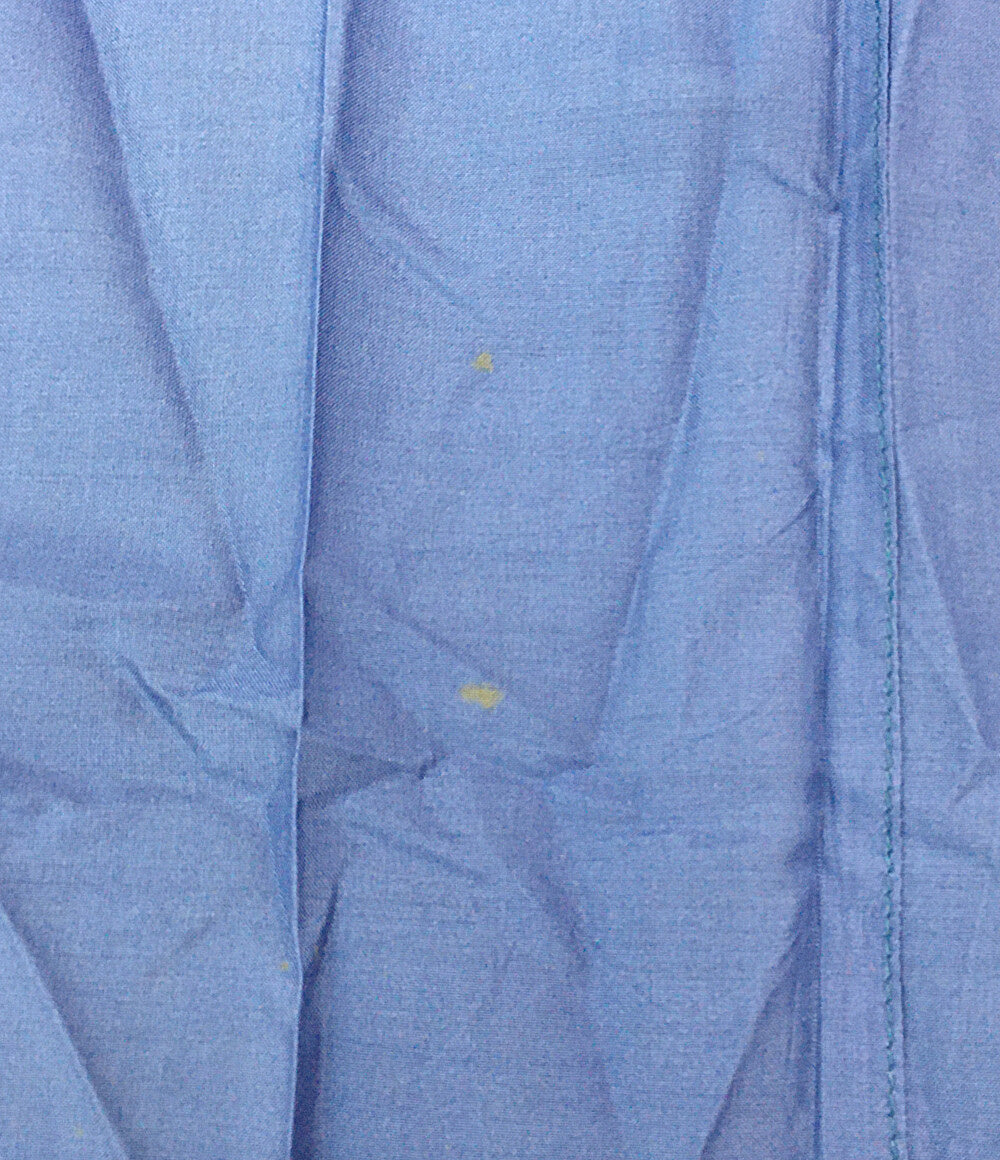 イッセイミヤケ ノーカラーナイロンコート 筆タグ ブルー 80s ES27165 メンズ SIZE 9 ISSEY MIYAKE