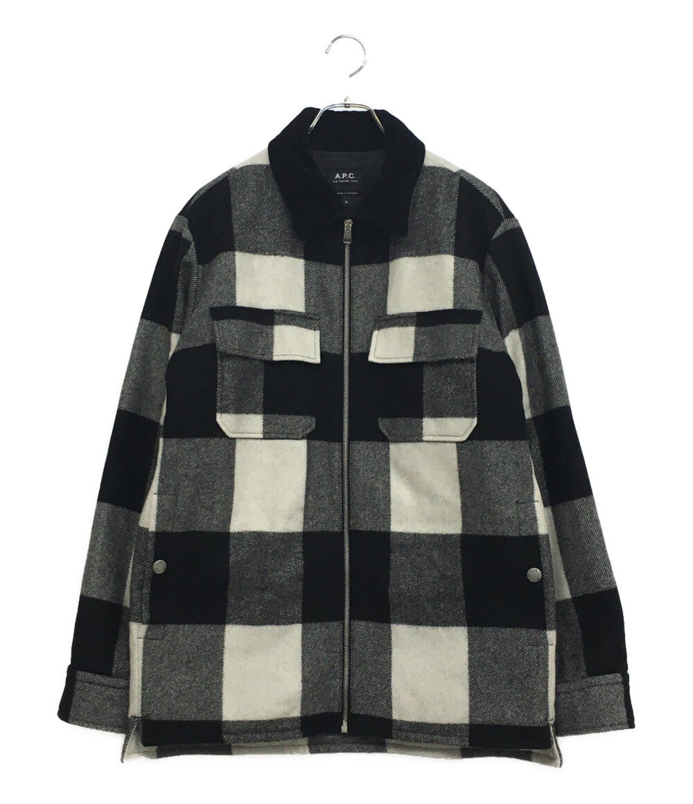 A・P・C カバーオール NEW IAN 22A ホワイト×ブラック 24216-1-35691 メンズ SIZE M アーペーセー