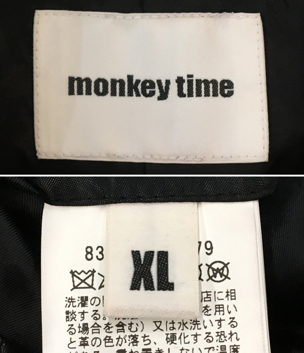 MONKEY TIME シープレザー フライトジャケット ブラック メンズ SIZE XL モンキータイム