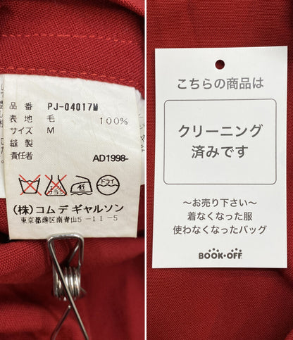 COMME des GARCONS HOMME PLUS 98AW インサイドアウト期 テーラードジャケット レッド PJ-04017 メンズ SIZE M コムデギャルソンオムプリュス