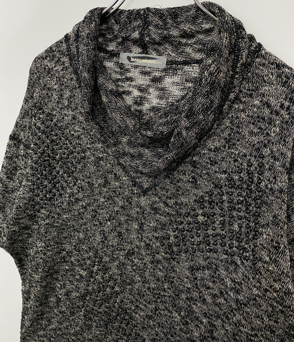 ISSEY MIYAKE MEN ニット 80s 筆タグ 立体加工 半袖ニット メンズ SIZE F イッセイミヤケ メン