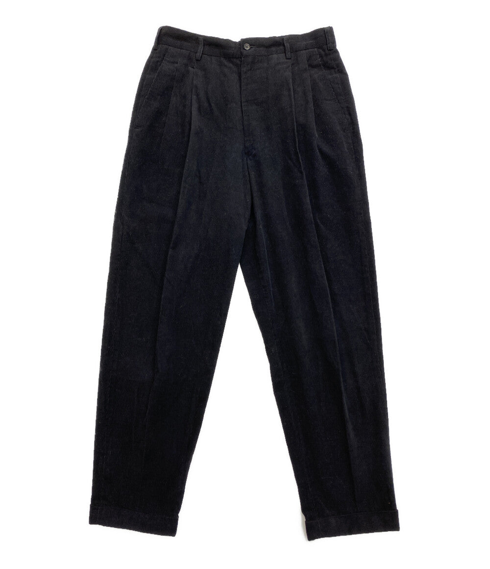 COMME des GARCONS HOMME PLUS 1990AW 2タックコーデュロイパンツ ブラック PP-11036 メンズ SIZE M コムデギャルソンオムプリュス