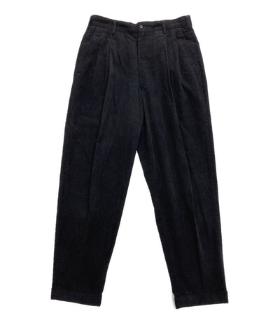 COMME des GARCONS HOMME PLUS 1990AW 2タックコーデュロイパンツ ブラック PP-11036 メンズ SIZE M コムデギャルソンオムプリュス