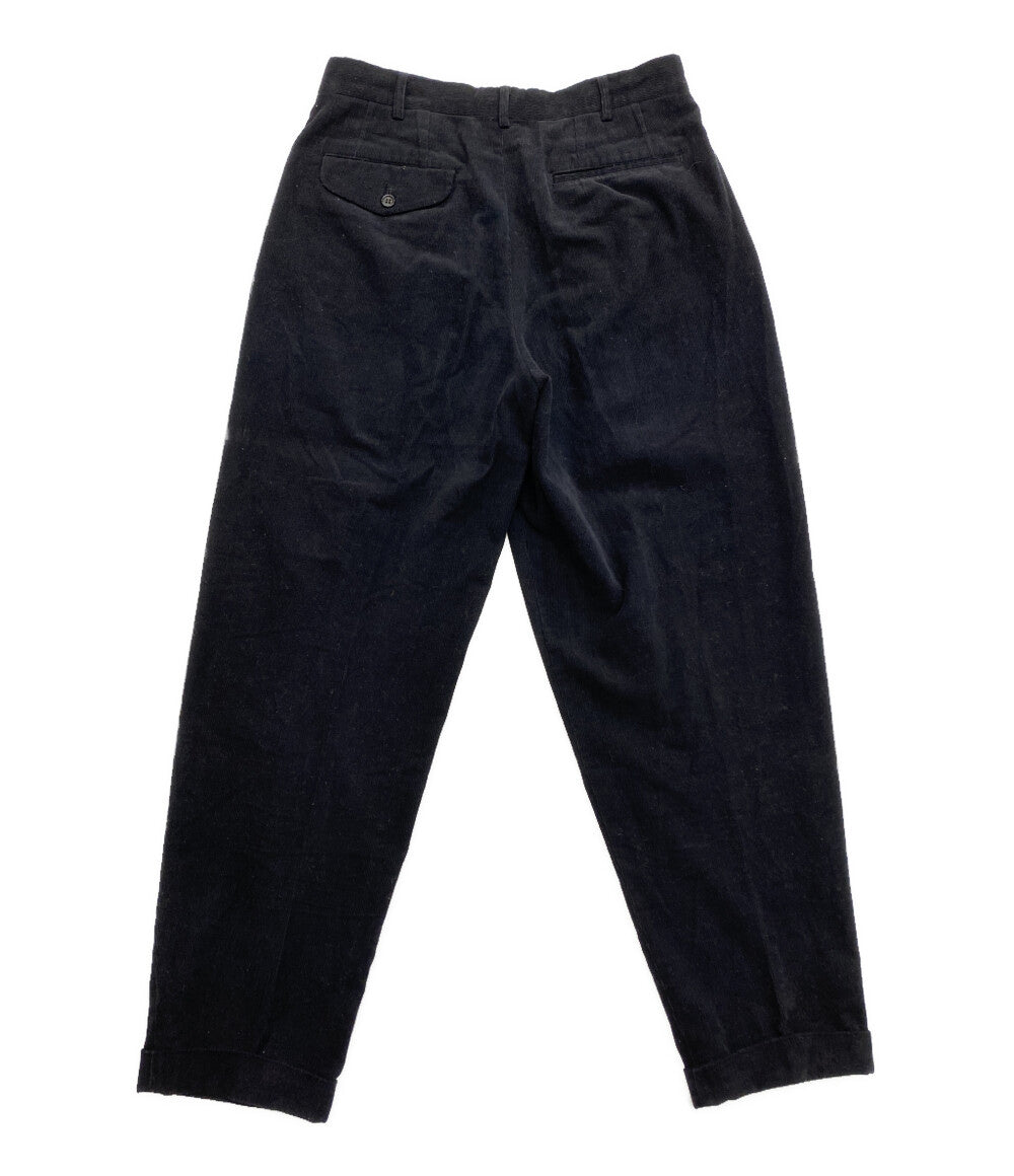 COMME des GARCONS HOMME PLUS 1990AW 2タックコーデュロイパンツ ブラック PP-11036 メンズ SIZE M コムデギャルソンオムプリュス