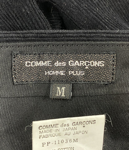 COMME des GARCONS HOMME PLUS 1990AW 2タックコーデュロイパンツ ブラック PP-11036 メンズ SIZE M コムデギャルソンオムプリュス