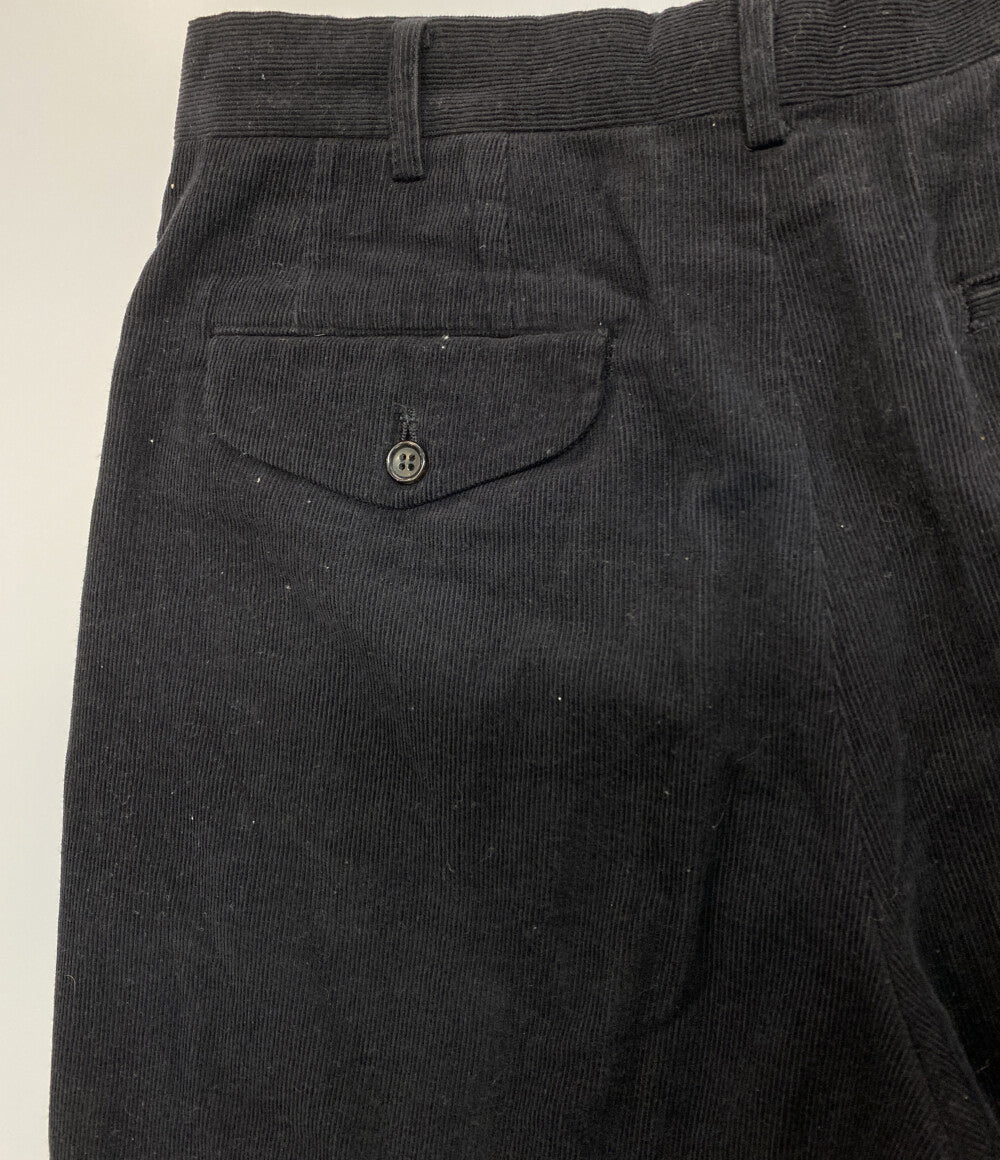 COMME des GARCONS HOMME PLUS 1990AW 2タックコーデュロイパンツ ブラック PP-11036 メンズ SIZE M コムデギャルソンオムプリュス