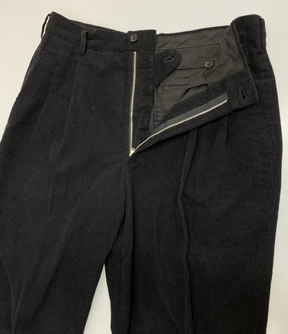 COMME des GARCONS HOMME PLUS 1990AW 2タックコーデュロイパンツ ブラック PP-11036 メンズ SIZE M コムデギャルソンオムプリュス