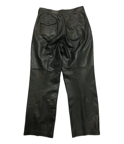COMME des GARCONS HOMME ワイドレザーパンツ 膝切替 ブラック HP-08001L メンズ SIZE L コムデギャルソンオム