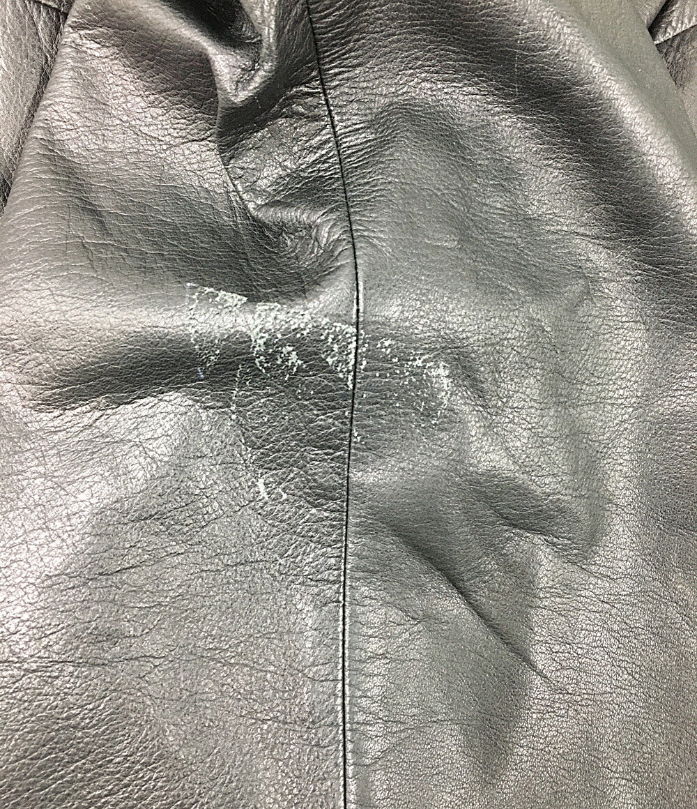 COMME des GARCONS HOMME ワイドレザーパンツ 膝切替 ブラック HP-08001L メンズ SIZE L コムデギャルソンオム