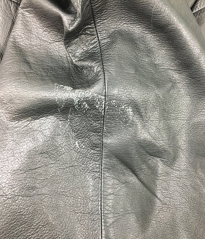 COMME des GARCONS HOMME ワイドレザーパンツ 膝切替 ブラック HP-08001L メンズ SIZE L コムデギャルソンオム