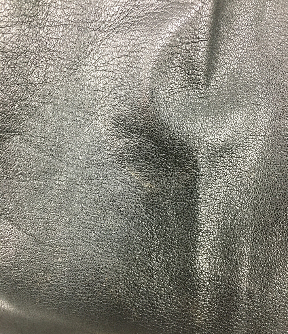 COMME des GARCONS HOMME ワイドレザーパンツ 膝切替 ブラック HP-08001L メンズ SIZE L コムデギャルソンオム