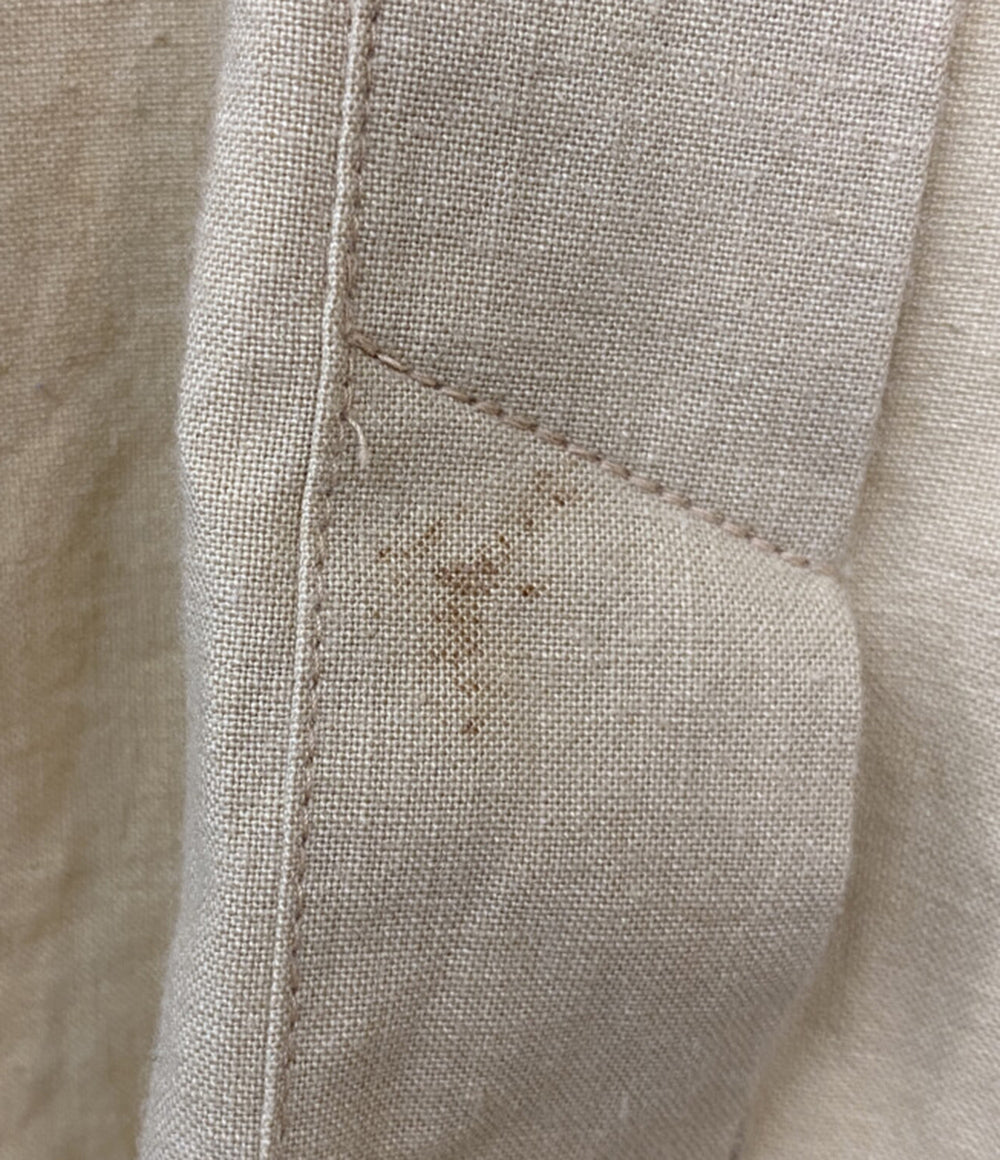 ISSEY MIYAKE 80s 筆タグ 変形ノーカラージャケット クリーム レディース SIZE 9 イッセイミヤケ